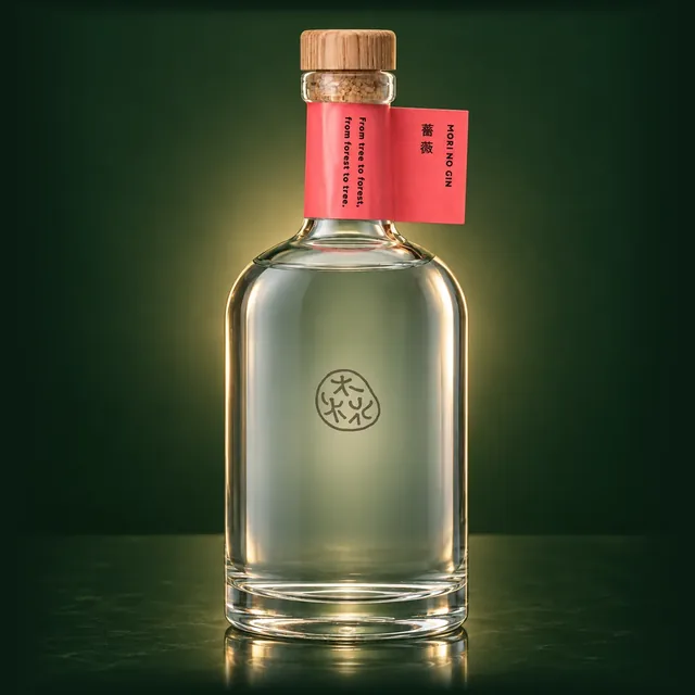 森のジン 薔薇のボトル（イメージ）