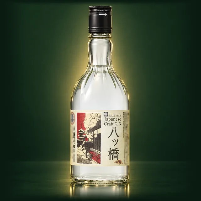 黄桜 クラフトジン 八ッ橋のボトル（イメージ）