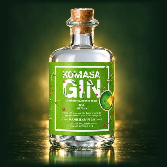 KOMASA GIN 抹茶のボトル（イメージ）