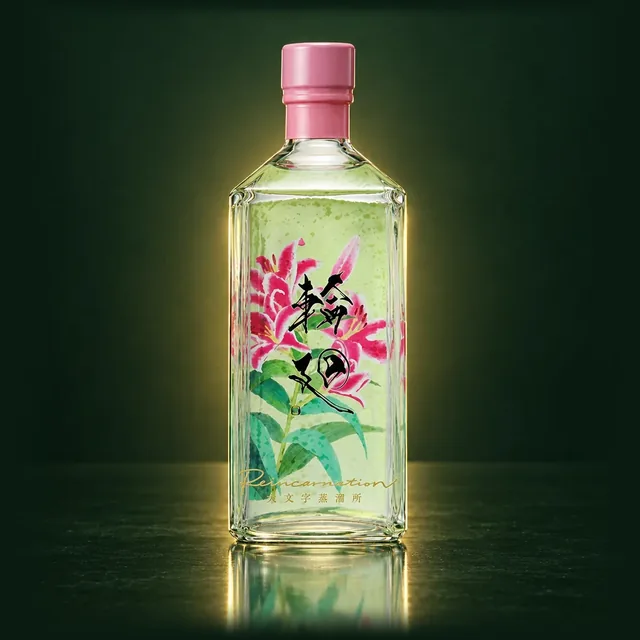 京都ジン 輪廻 In Bloomのボトル（イメージ）