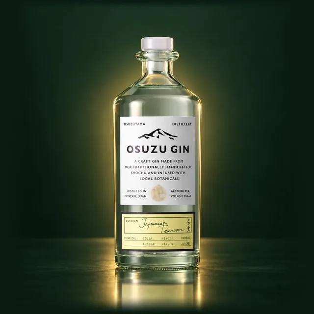 OSUZU GIN Japanese Tearoom 茶室のボトル（イメージ）