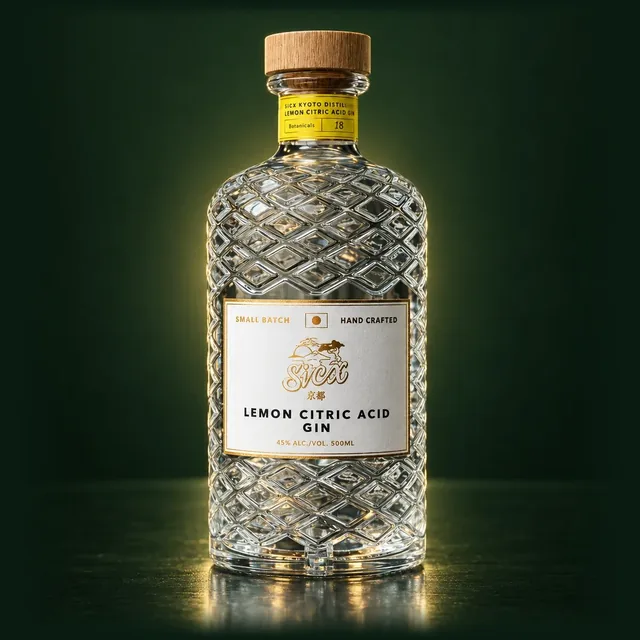 SiCX KYOTO LEMON CITRIC ACID GINのボトル（イメージ）