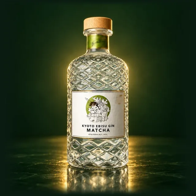 SiCX京都 EBISU GIN ”MATCHA”のボトル（イメージ）